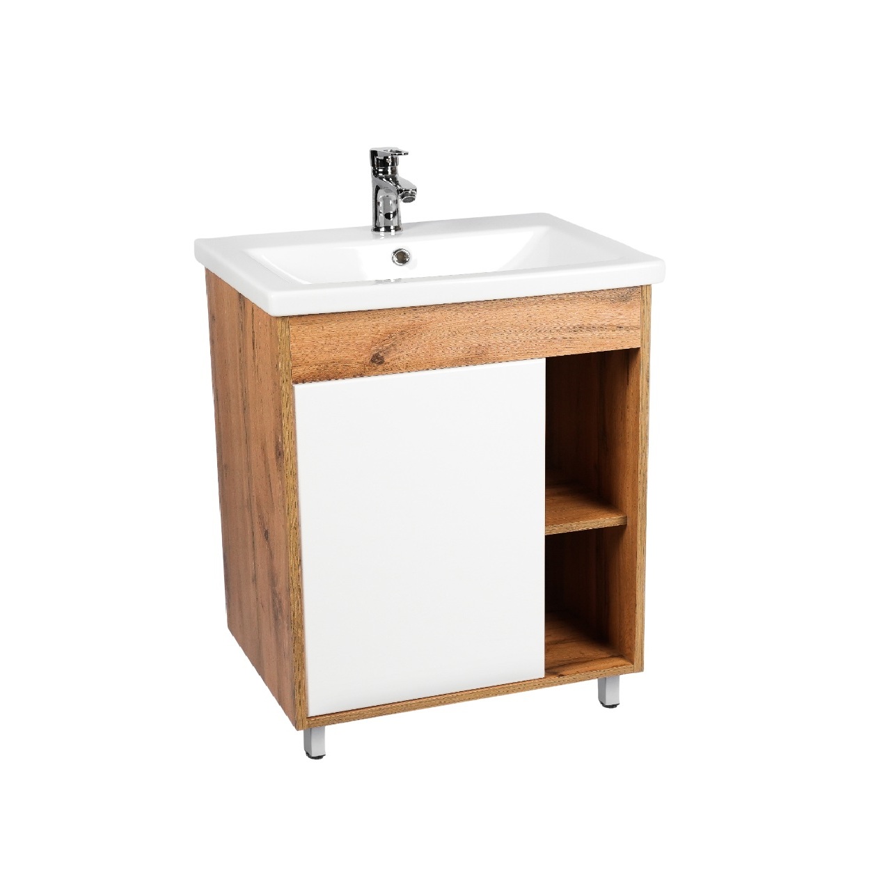 Тумба под раковину VIANT БОСТОН 70 напольная дуб вотан/белый (VBOS70CO-T1ST)