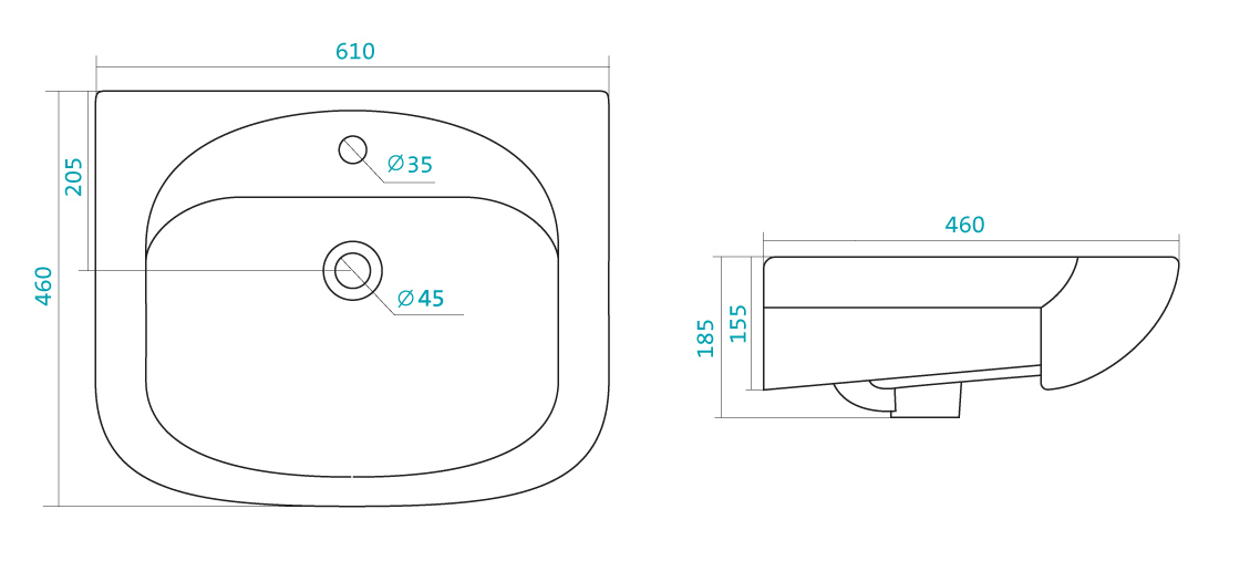 Раковина SANTEK Стелла 60 мебельная белый (WH112450) Раковина SANTEK Стелла 60 мебельная белый (WH112450)