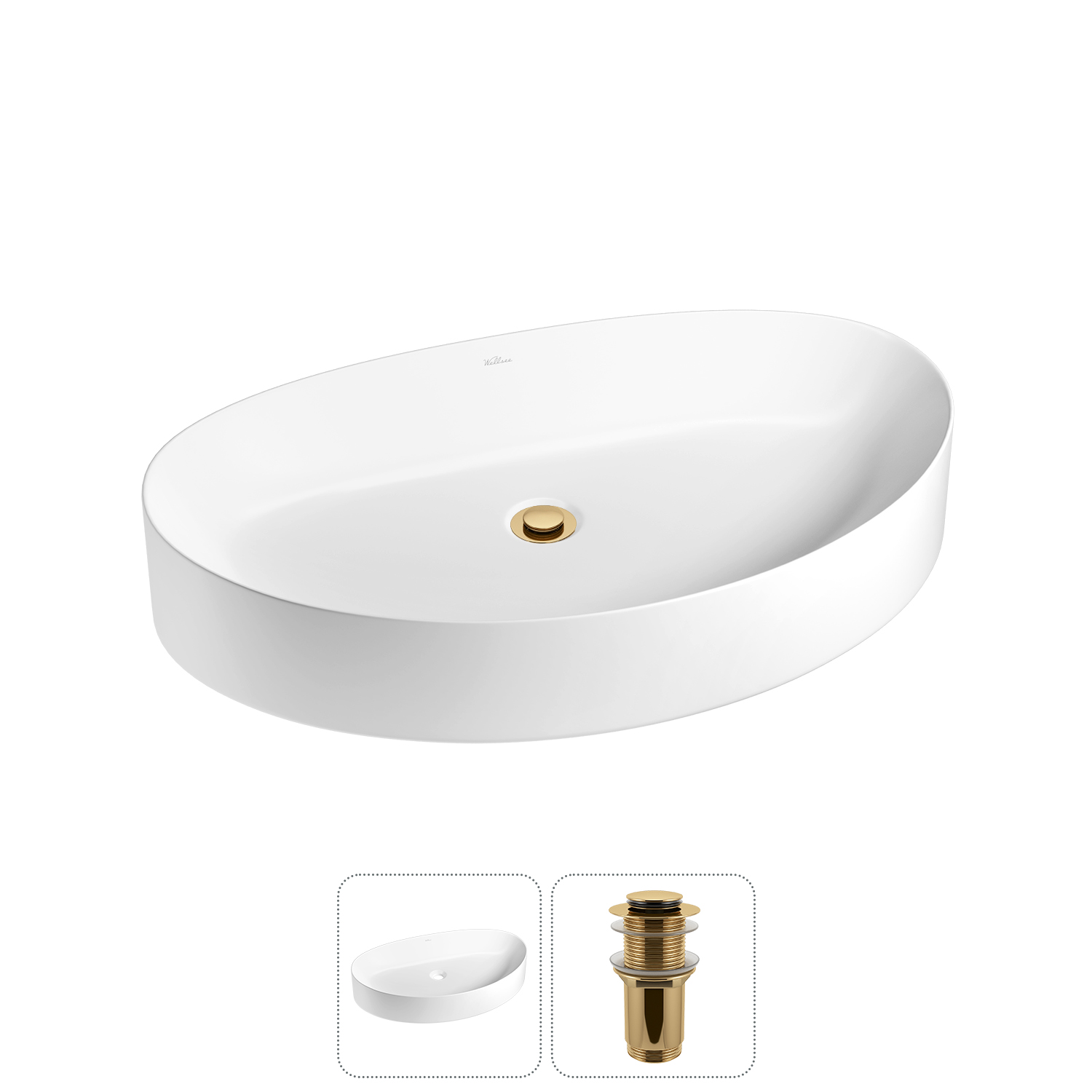 Накладная раковина для ванной комнаты Wellsee Belle Spa 2.0 20212607R в наборе 2 в 1: раковина белый