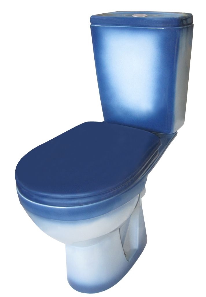 РИО Унитаз-компакт горизонт. вып., 2-х реж. арматура "Уклад", сиденье полипр. "Уклад", синий ROSA РИО Унитаз-компакт горизонт. вып., 2-х реж. арматура "Уклад", сиденье полипр. "Уклад", синий ROSA