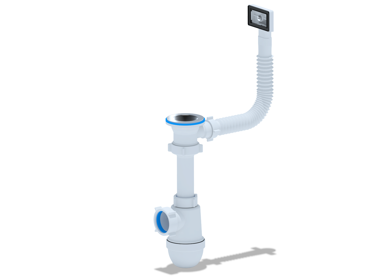 Сифон для мойки АНИ Пласт C0140S 1 1/2 дюйма 40 с жестким переливом