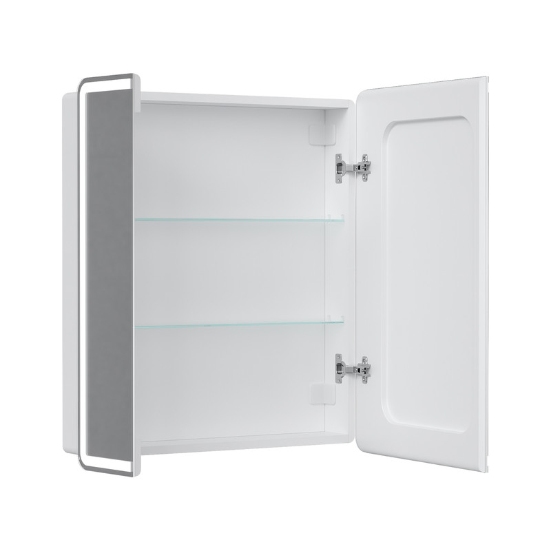 Зеркальный шкаф EQUIL Nice LED 70 с часами белый Зеркальный шкаф EQUIL Nice LED 70 с часами белый