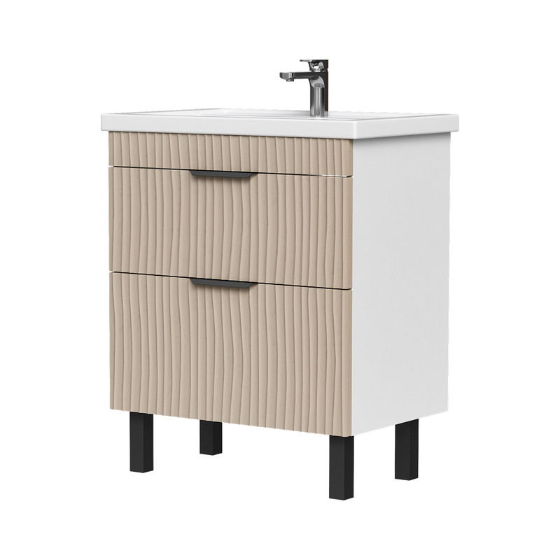 Тумба Lotti 70, напольная 2 ящ., латте (под раковину Миранда 70), VOLNA