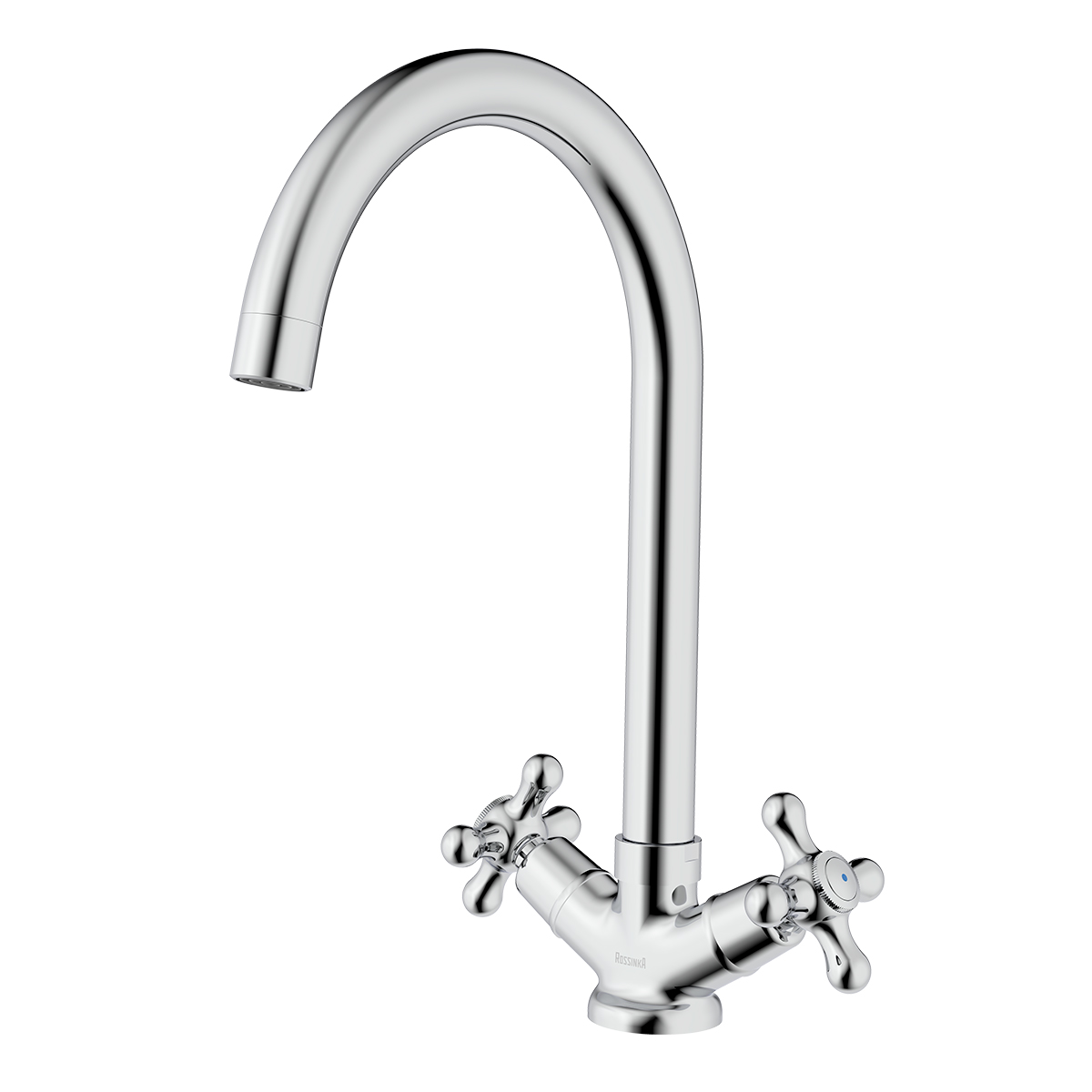 Смеситель ROSSINKA H02-76 для кухни с высоким поворотным изливом, хром
