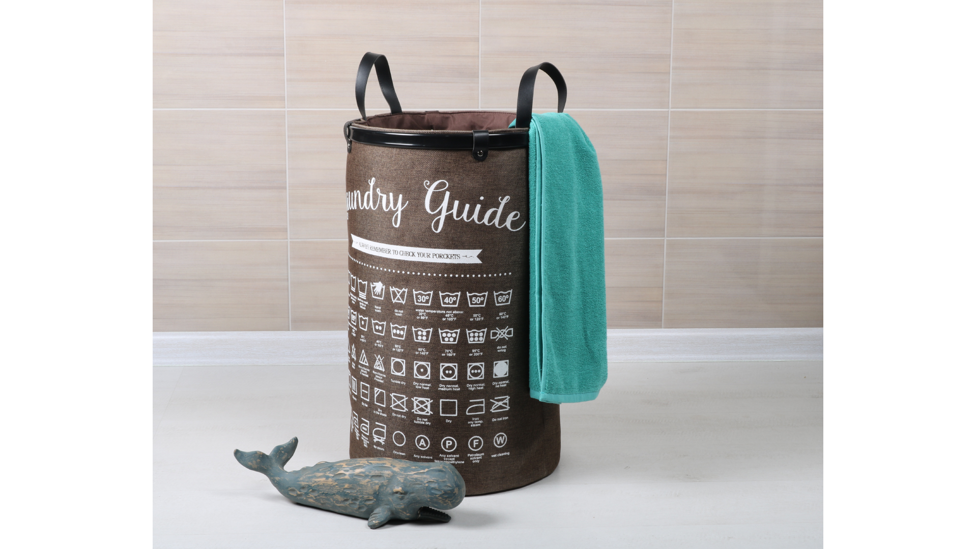 Корзина для белья с ручками FX-1034, коричневая, 80 литров