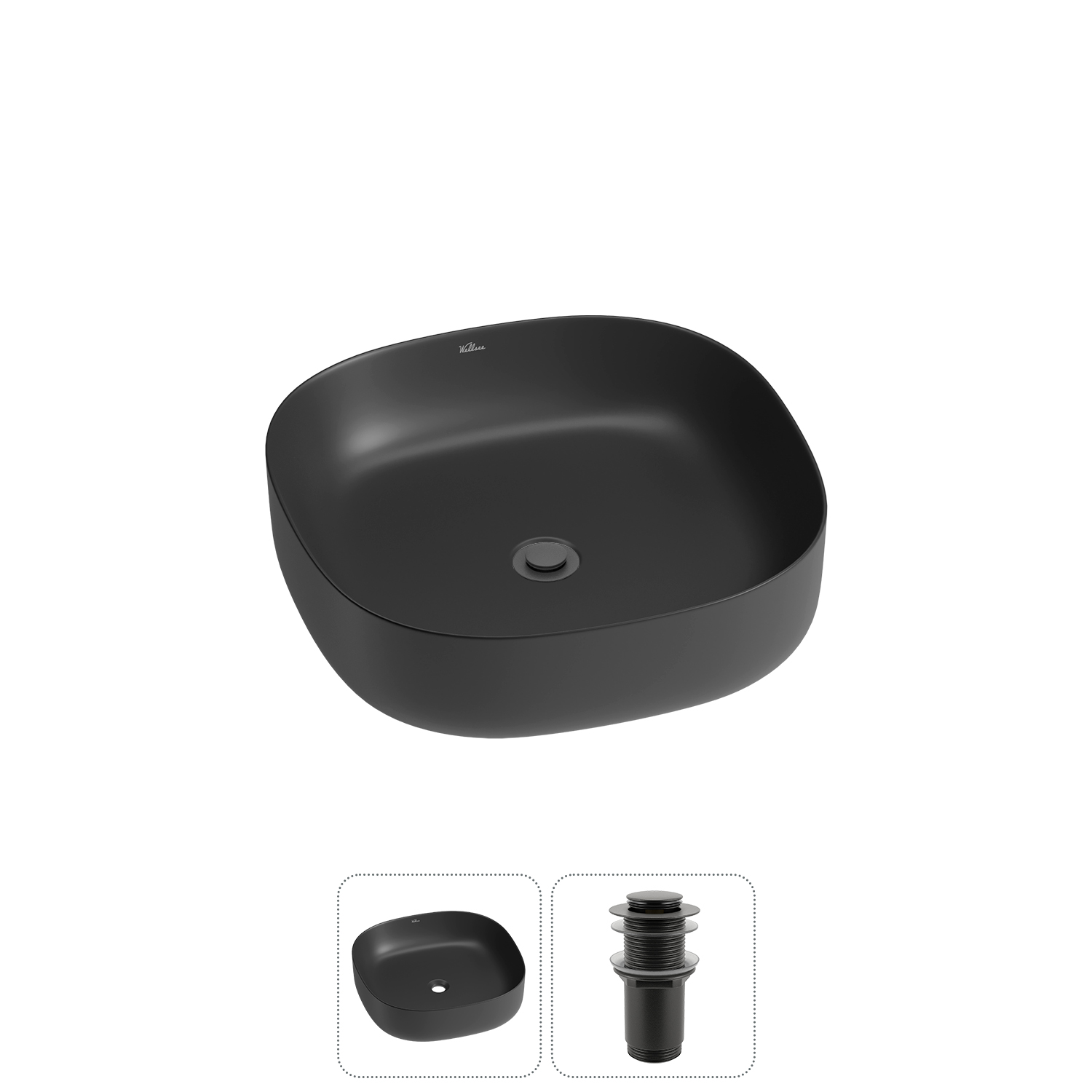 Накладная раковина для ванной комнаты Wellsee Belle Spa 3.0 20212706R в наборе 2 в 1: раковина матов