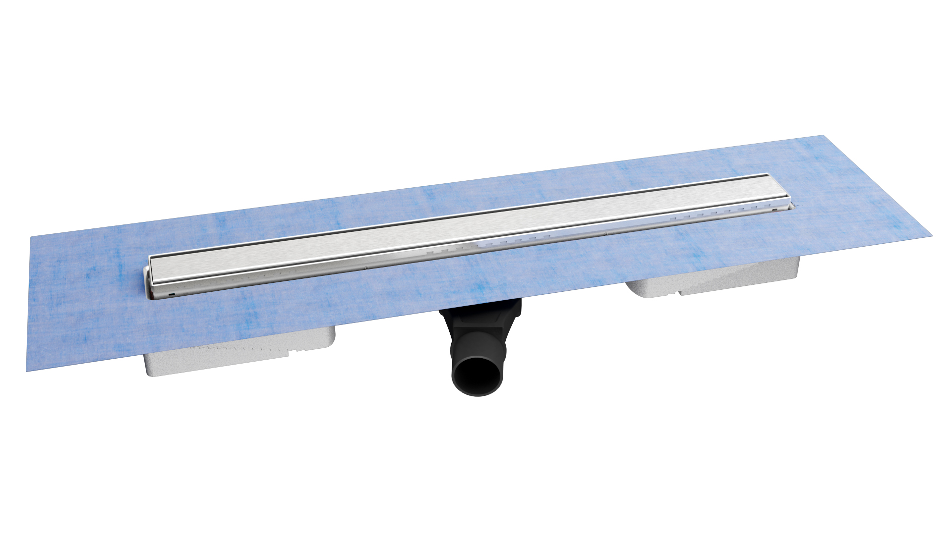 Желоб водосток В1 KERAMIK 500, матовый хром, S-сифон D50 H60 боковой, BERGES