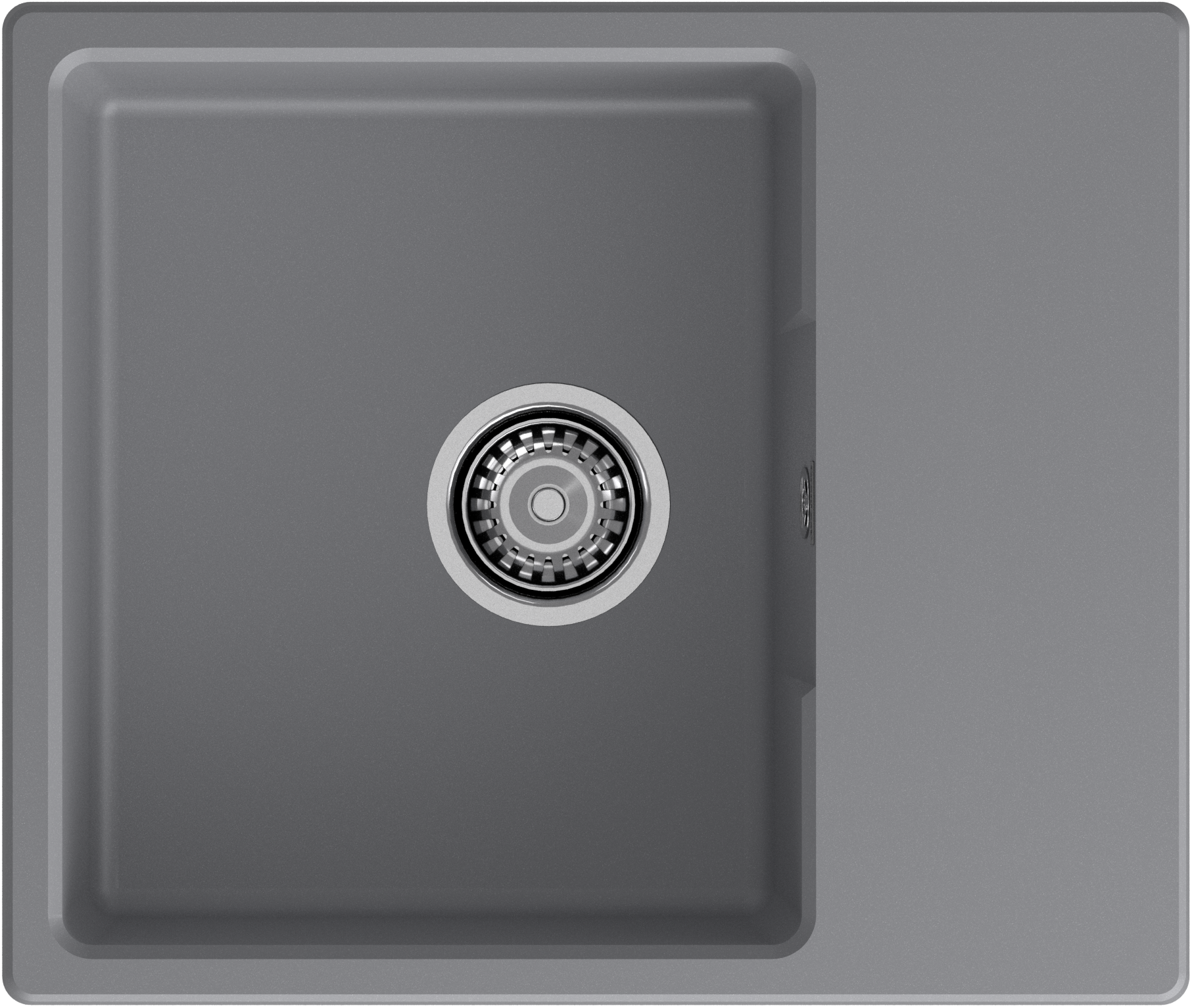GRANFEST Мойка URBAN 658L  1-чаша+крыло 580*490мм темно-серый арт.GF-UR-