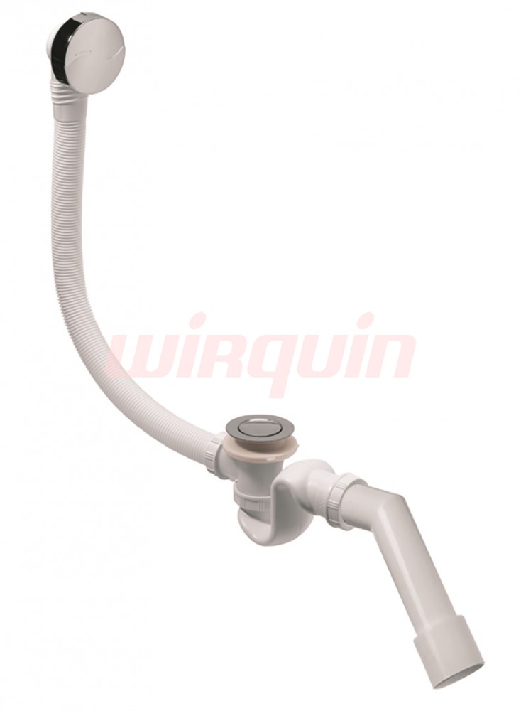 ELTON Сифон автомат для ванны, компактный, слив 62 л/мин, защита троса, вентиль ABS хром, перелив 60