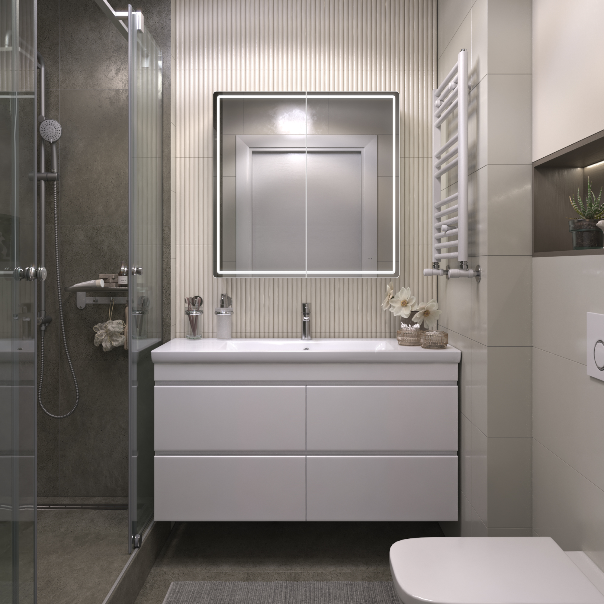 Зеркальный шкаф VIGO Geometry Comfort 80 подвесной белый (221)