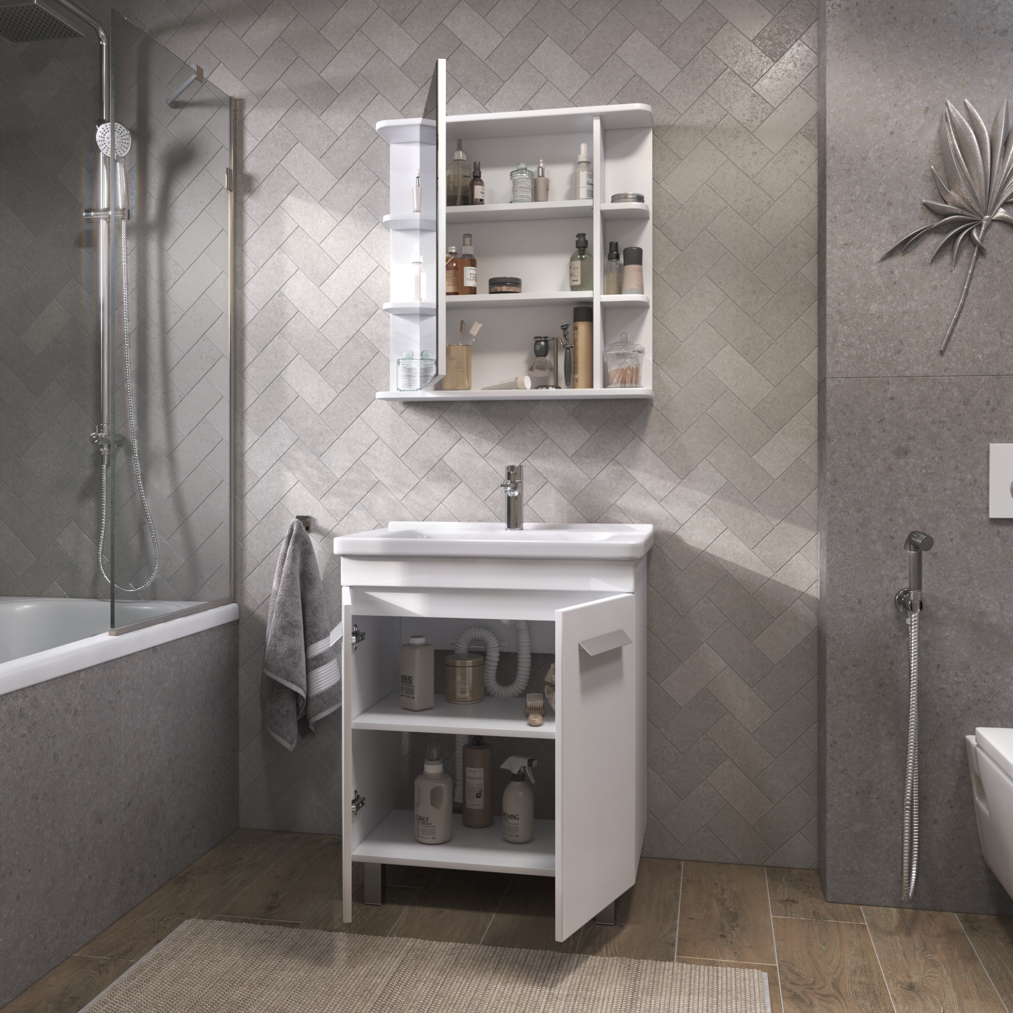 Зеркальный шкаф VIGO Nova 70 подвесной белый (zsh.NOV.70) Зеркальный шкаф VIGO Nova 70 подвесной белый (zsh.NOV.70)