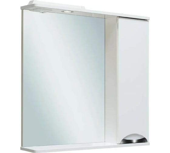 Шкаф зеркальный БАРСЕЛОНА 75, навесной, правый, белый, RUNO Шкаф зеркальный БАРСЕЛОНА 75, навесной, правый, белый, RUNO