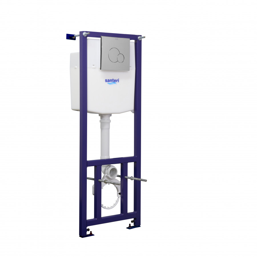 Пэк Альфа (подвес. унитаз с сиденьем полипр, инсталляция, панель хром. глянец) SANTERI Пэк Альфа (подвес. унитаз с сиденьем полипр, инсталляция, панель хром. глянец) SANTERI