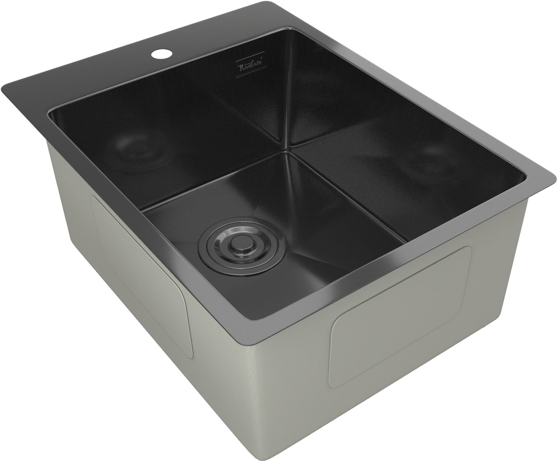 Rivelato Rinox 3850 PVD black Мойка нерж.сталь 1 чаша 380*500*200 мм арт.3850 PVD black Rivelato Rinox 3850 PVD black Мойка нерж.сталь 1 чаша 380*500*200 мм арт.3850 PVD black