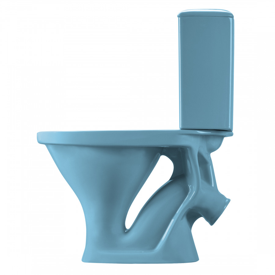 Унитаз-компакт "Вест" косой выпуск, с кнопочной арматурой и сиденьем, голубой SANTERI Унитаз-компакт "Вест" косой выпуск, с кнопочной арматурой и сиденьем, голубой SANTERI
