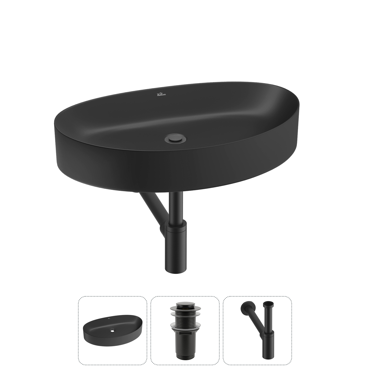 Накладная раковина для ванной комнаты Wellsee Belle Spa 2.0 20212625R в наборе 3 в 1: раковина матов