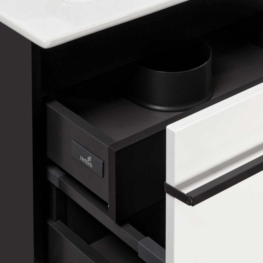 ANETO Тумба под раковину VICTORIA-N UNIK 80, белый глянец, ROCA