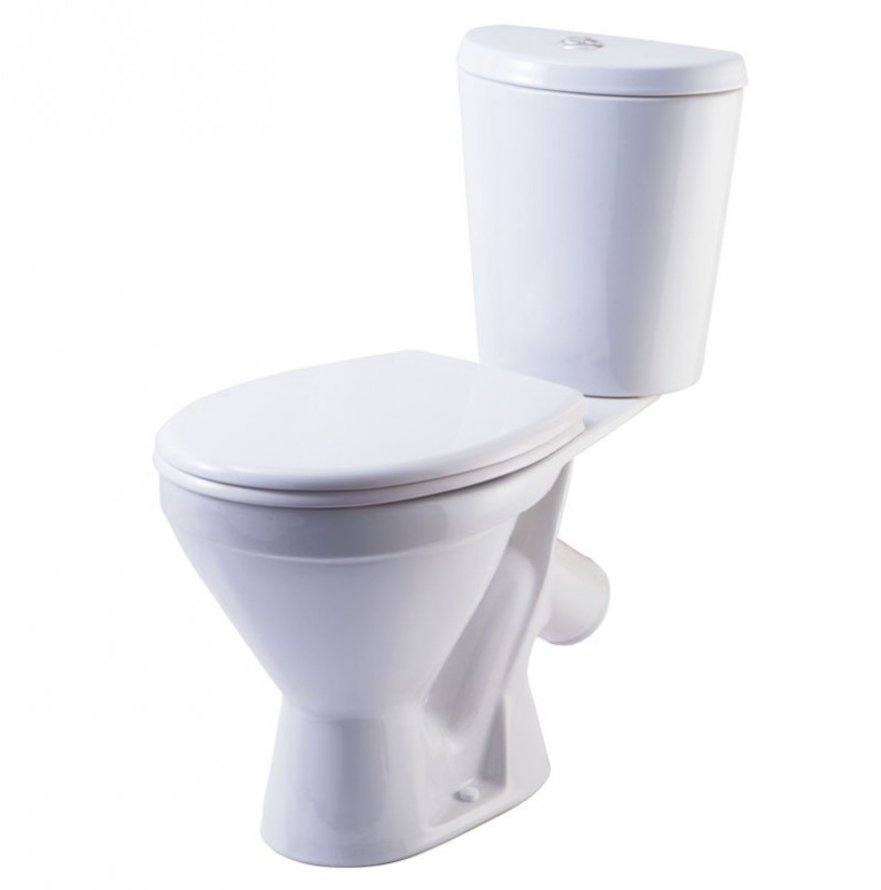 ЭЛЕГАНТ Унитаз-компакт косой вып,нижн. подвод,с арматурой и сиденьем "Уклад",креплением,белый,ROSA