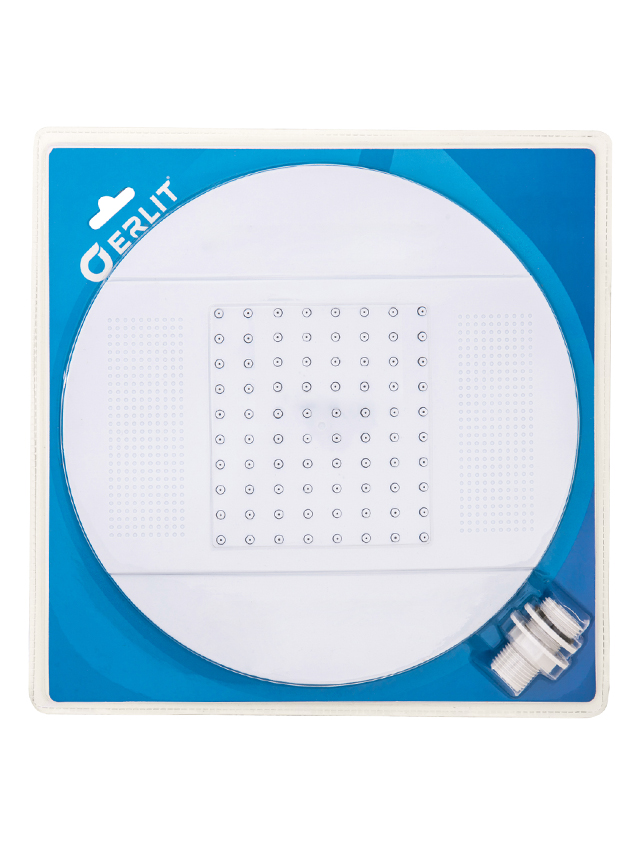 ERLIT Душ верхний 250 мм без подсветки белый, в блистере