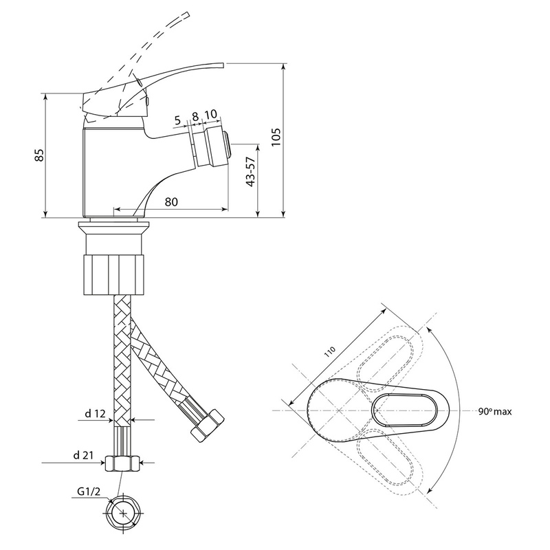 Смеситель для биде СЛАВЕН Дача СЛ-ОД-Б50 хром