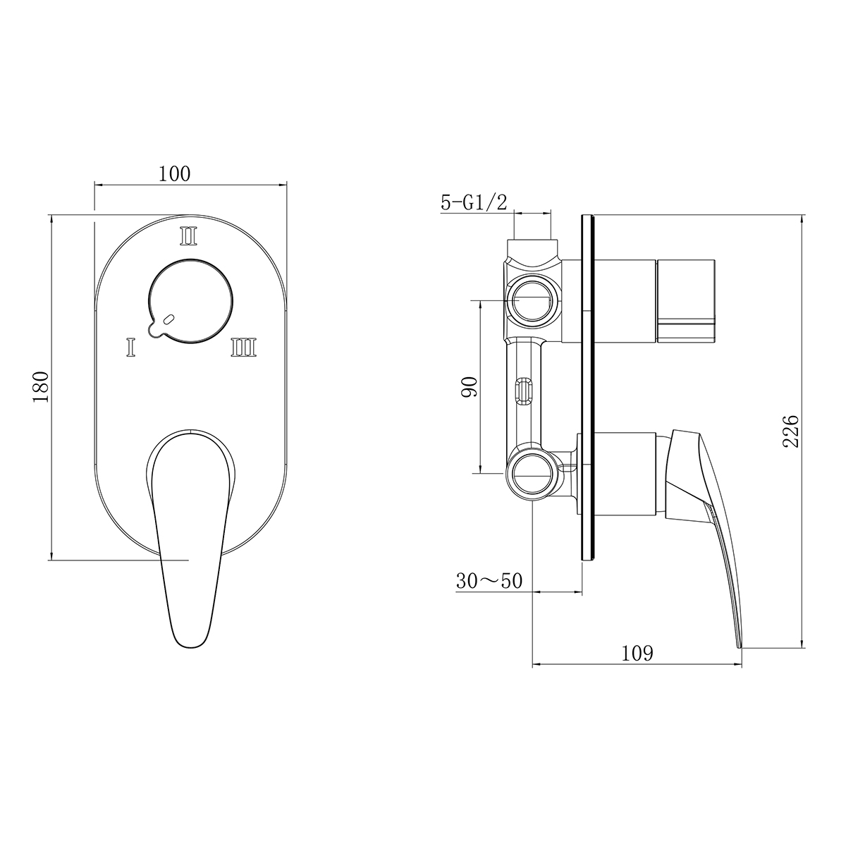 Смеситель Lemark Linara LM0428C для ванны и душа, встраиваемый Смеситель Lemark Linara LM0428C для ванны и душа, встраиваемый