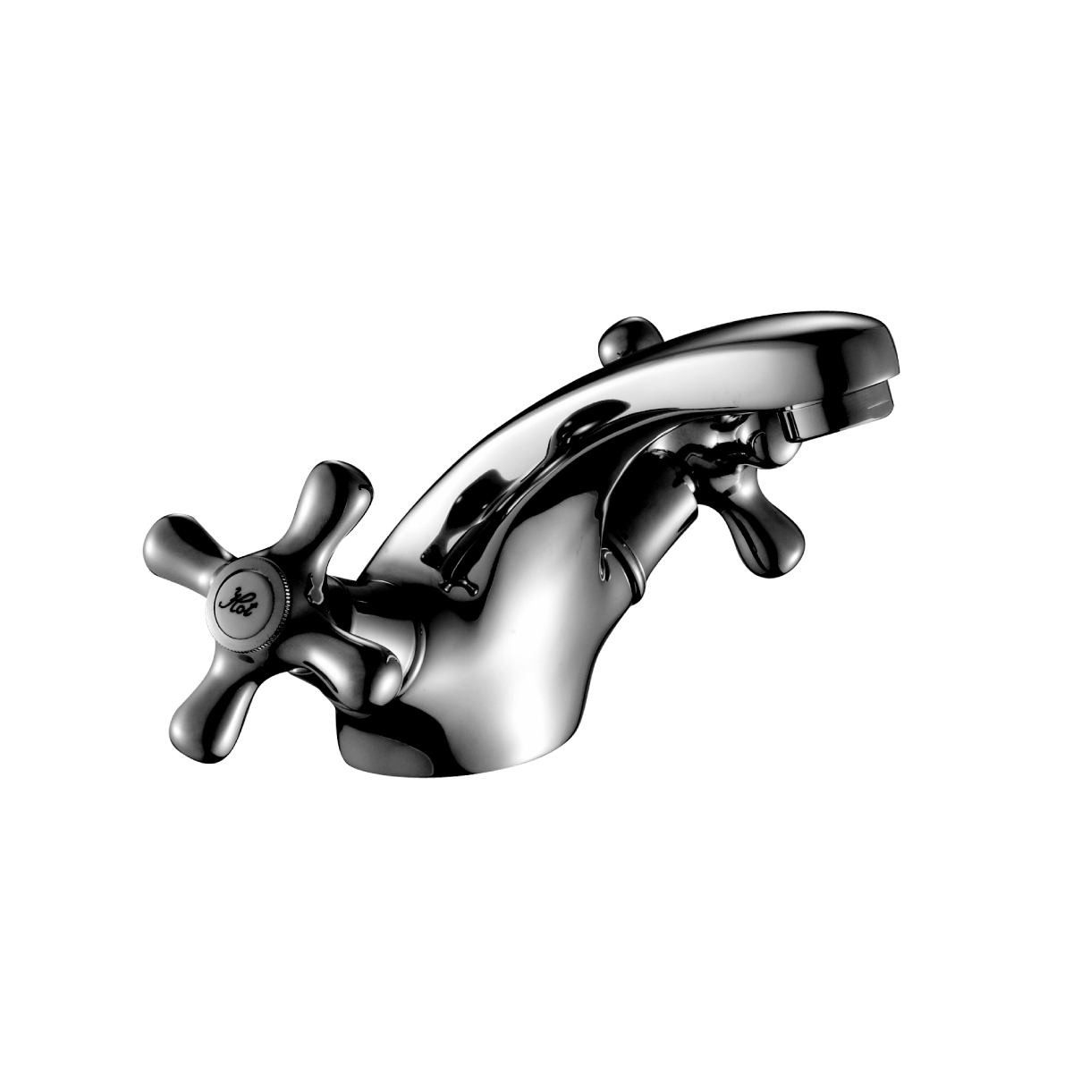 H02 Смеситель для раковины, монолит.излив 84мм, р/ДВ, хром, ROS, H02-61R