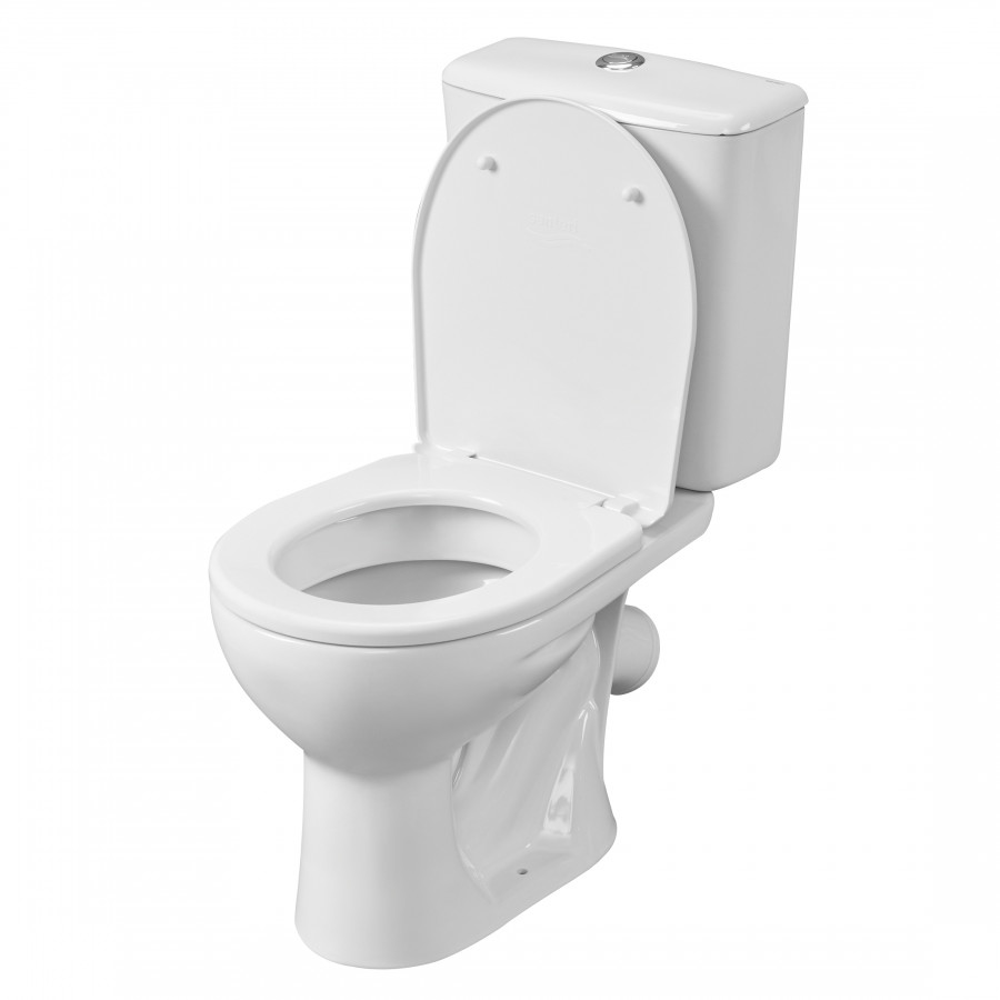 Унитаз-компакт "Орион" косой выпуск, с кнопочной арматурой и сиденьем SANTERI