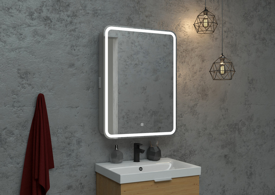 Зеркало-шкаф Elliott LED 600х800 правый с розеткой