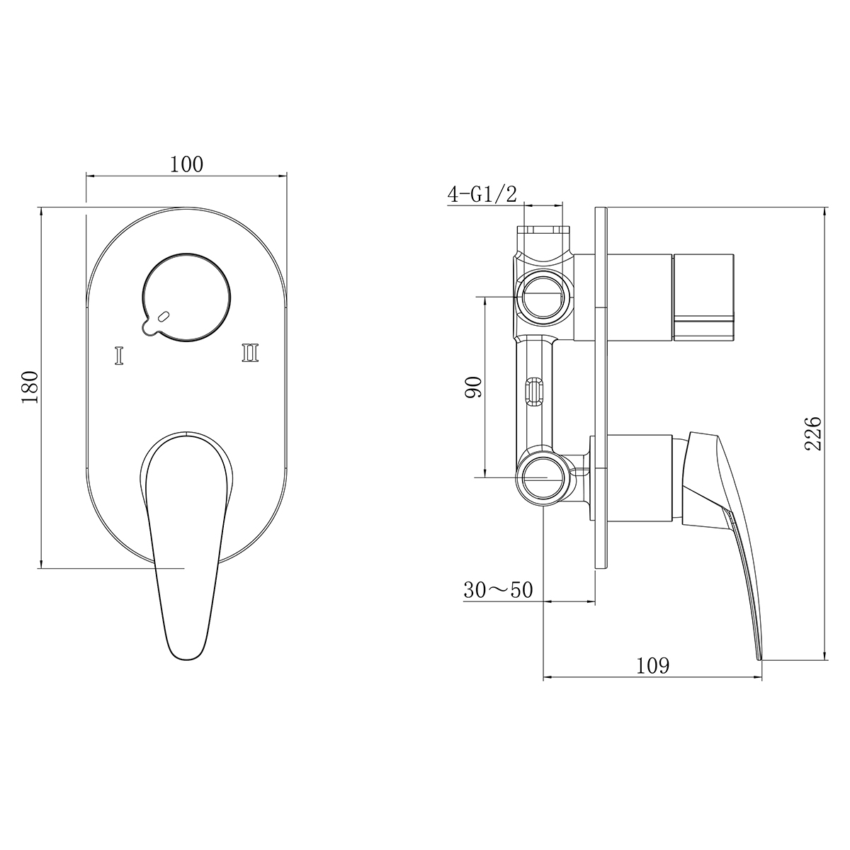 Смеситель Lemark Linara LM0427C для ванны и душа, встраиваемый Смеситель Lemark Linara LM0427C для ванны и душа, встраиваемый