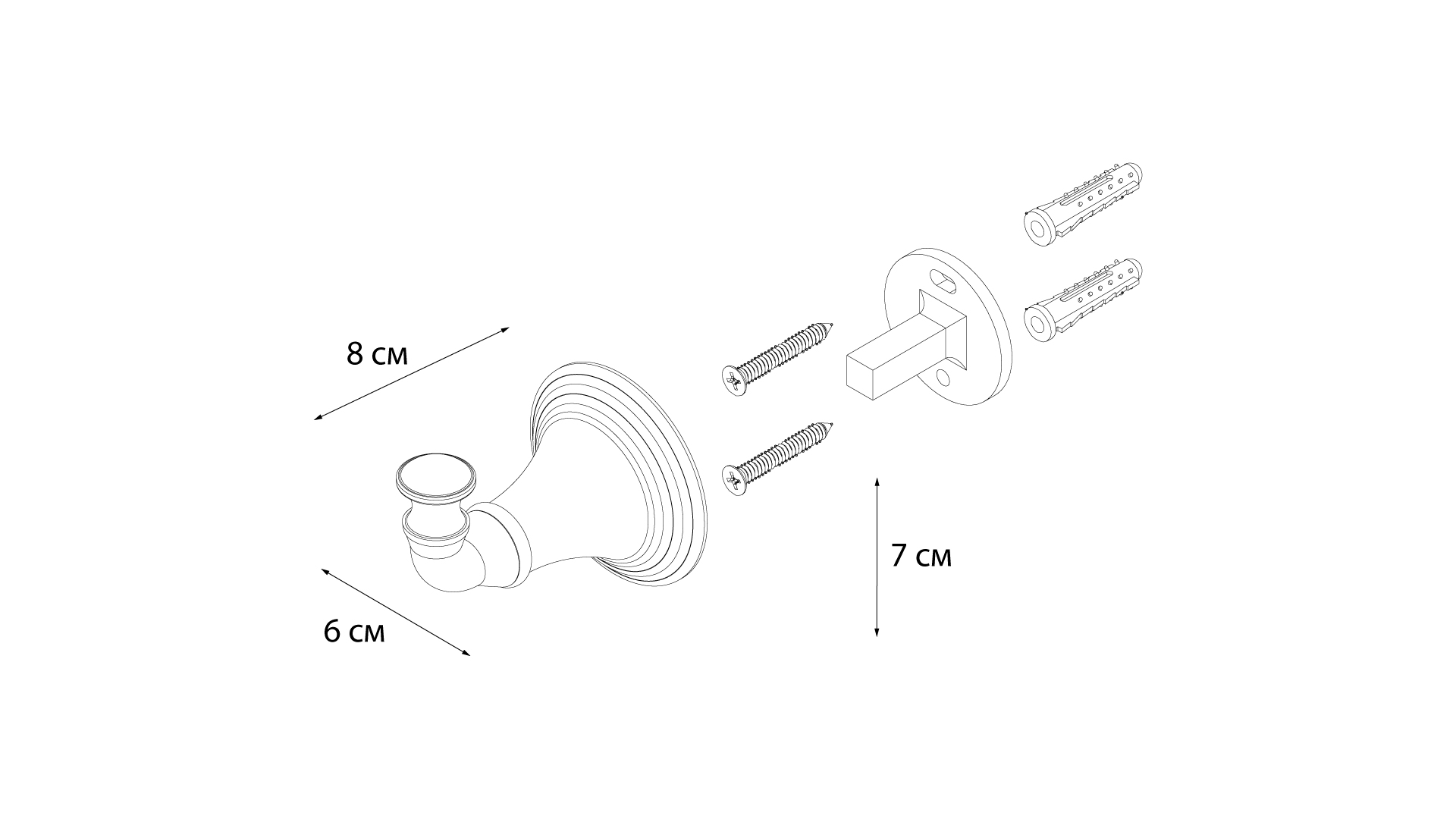 Крючок одинарный FIXSEN Luksor (FX-71605B) Крючок одинарный FIXSEN Luksor (FX-71605B)