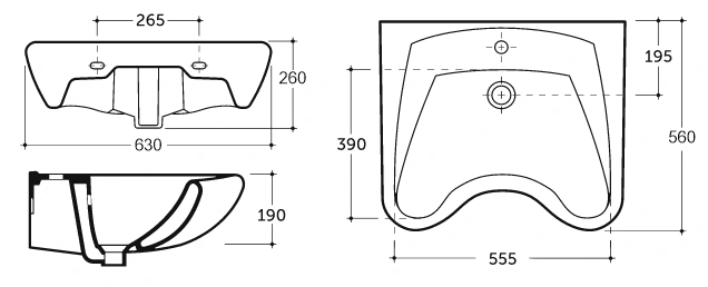 Раковина КЕРАМИН ХИРУРГИЧЕСКАЯ белый глянец CDB00023022 (4810531095675)