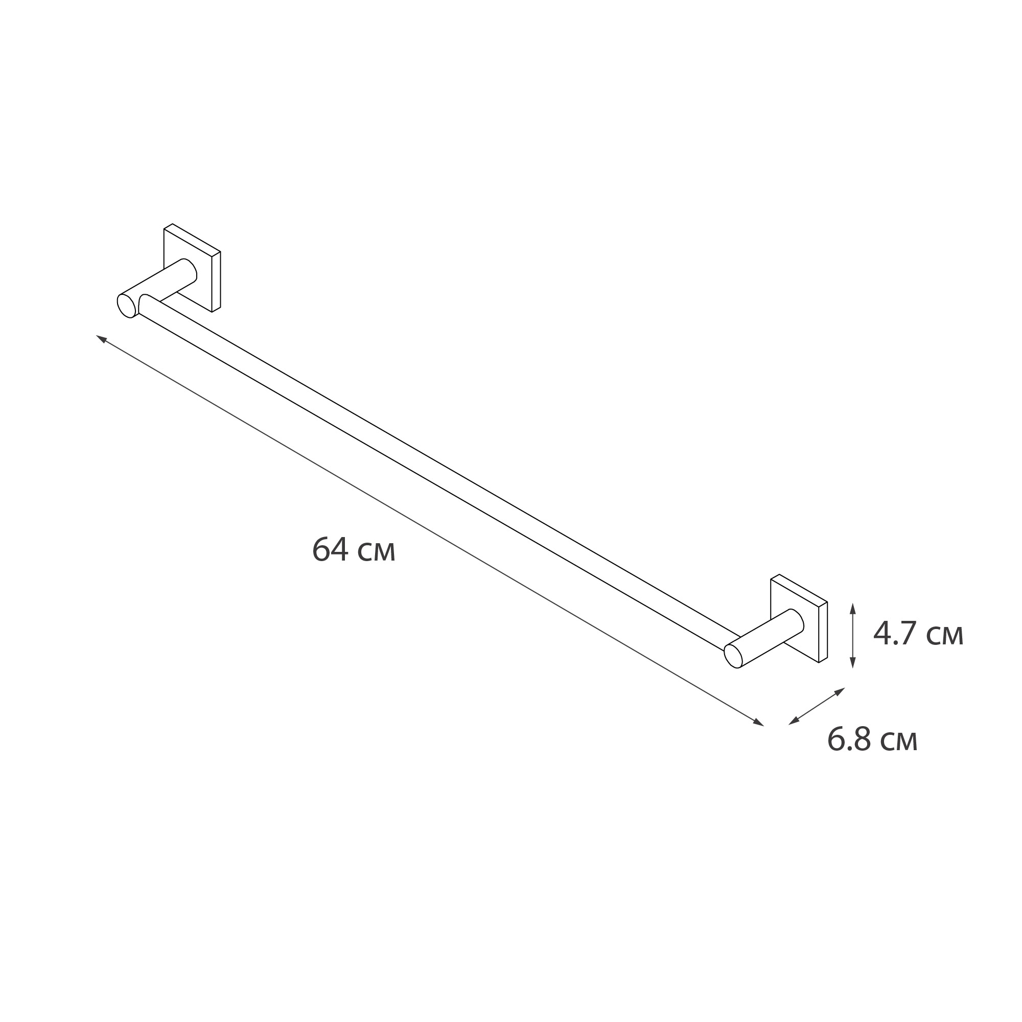 Полотенцедержатель трубчатый 60см FIXSEN Lux Satin сатин (FX-16001A)