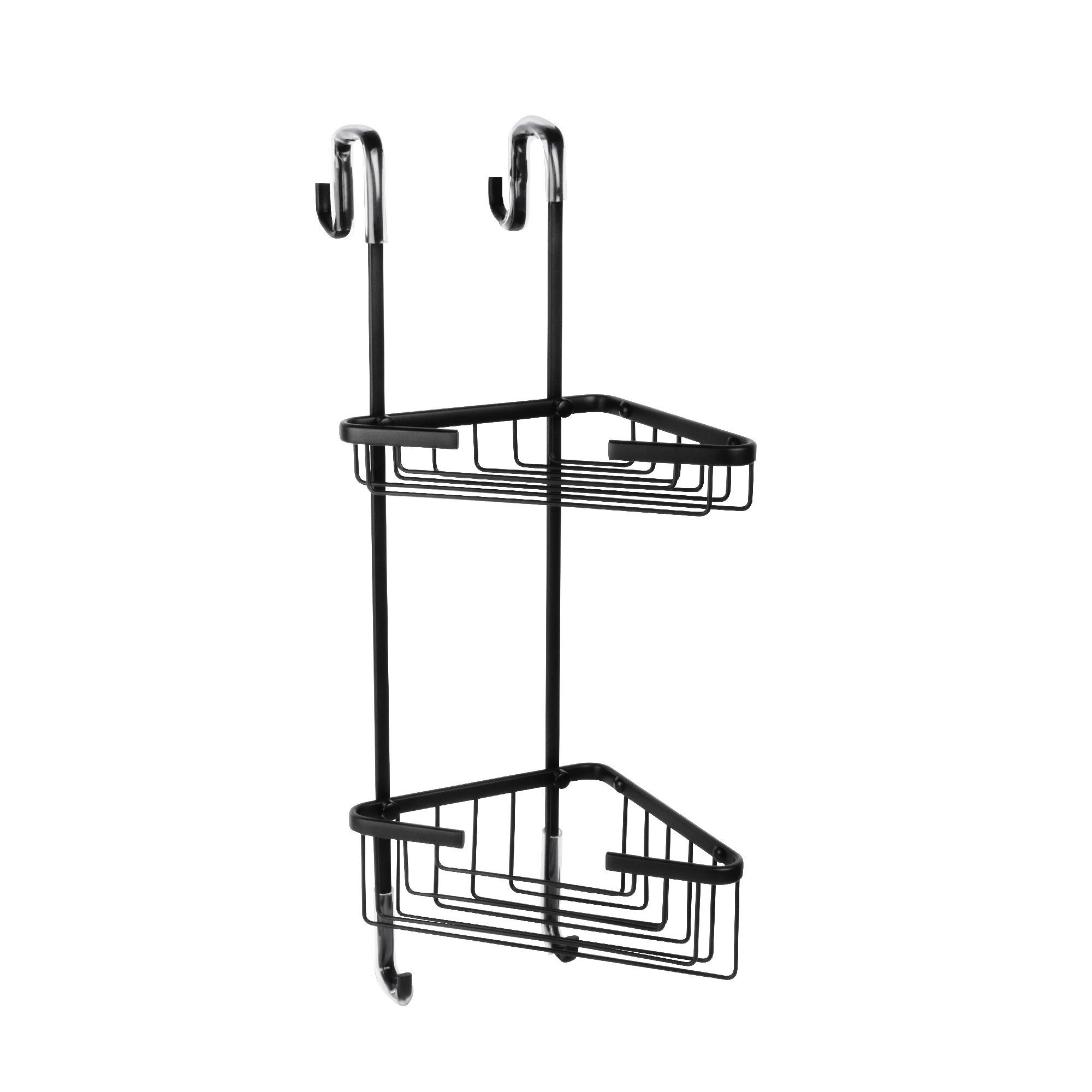 Полка для душевой кабины угловая Fixsen двухэтажная черная латунь FX-853B-2