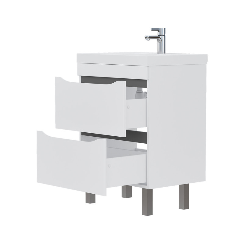 Тумба Prime 60, подвесная, 2 ящ., белый/темно-серый (под раковину 78857(60), VOLNA