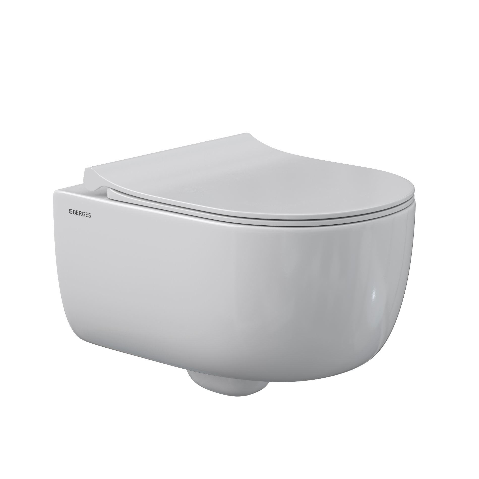 Унитаз подвесной EGO Rimless, сиденье дюропласт Toma Slim SO, микролифт, быстросъем, белый, BERGES