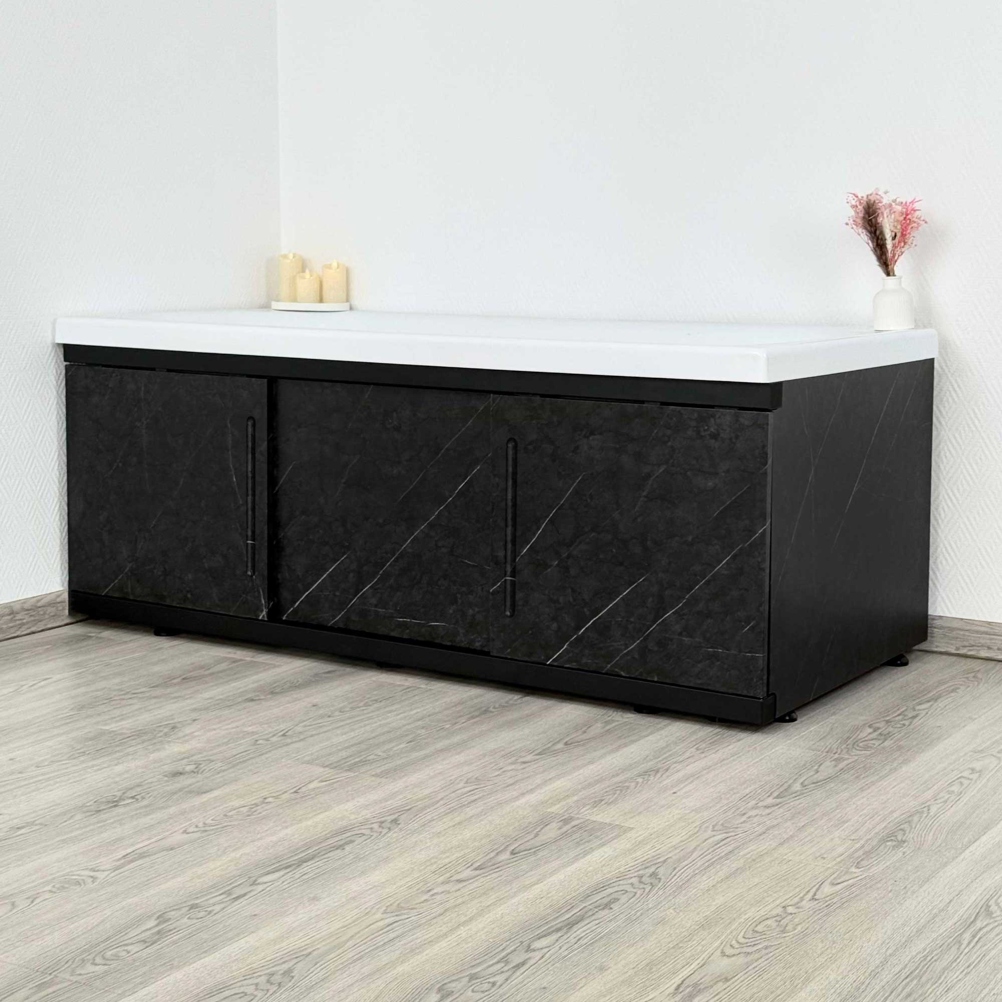 Экран под ванну МДФ Alt Black 1,7 (чёрный мрамор), ALAVANN купить оптом и для комплектации объектов в компании «Лаваль».