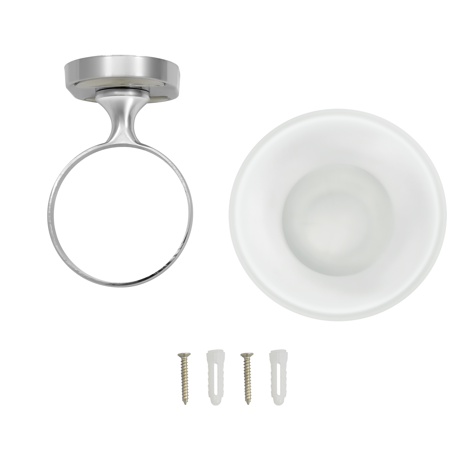 Мыльница стеклянная "Solinne", хром, стекло-сатин, Коллекция Element