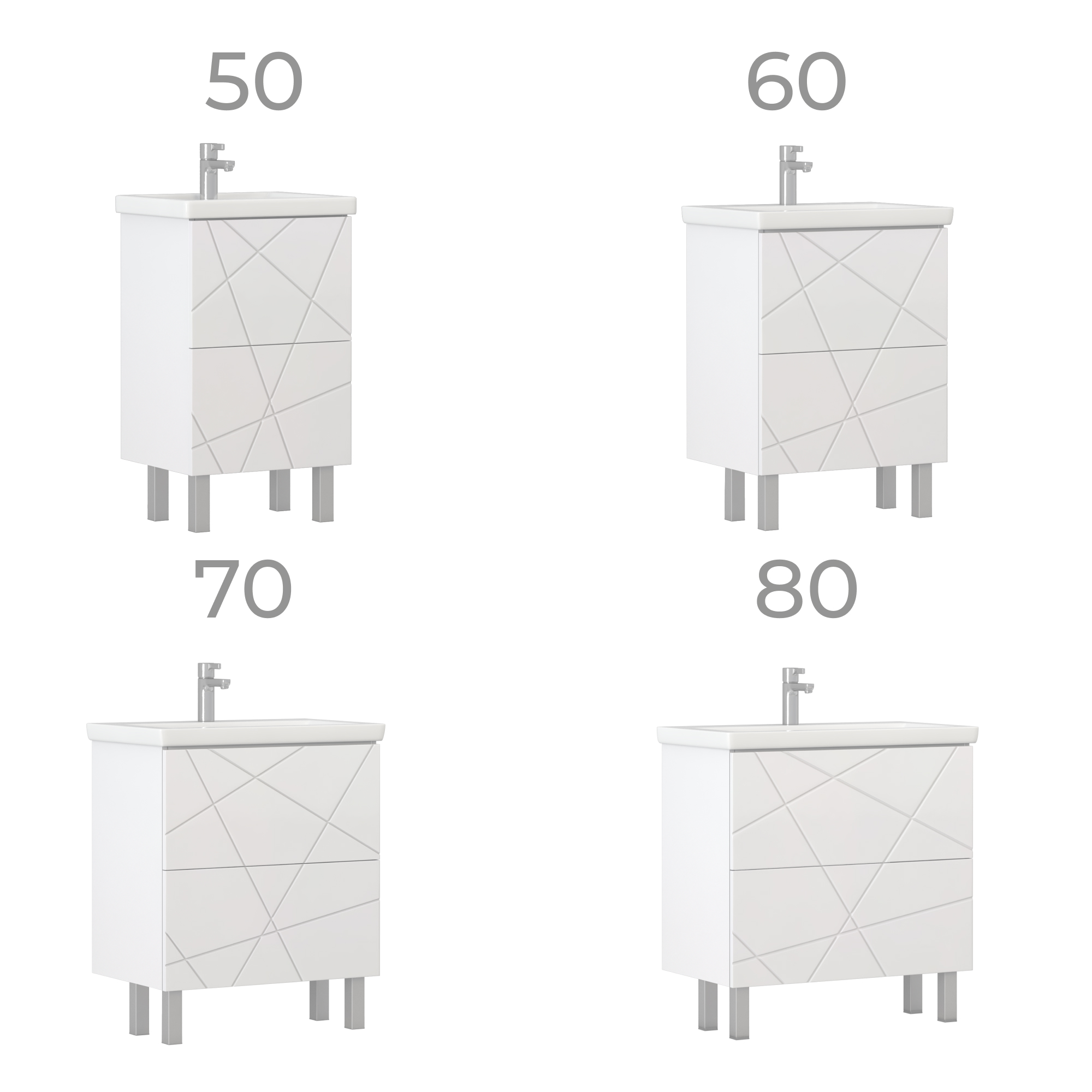 Тумба под раковину VIGO Geometry 80 напольная белый (025)