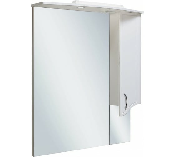 Шкаф зеркальный СЕВИЛЬЯ 85, навесной, правый, белый, RUNO