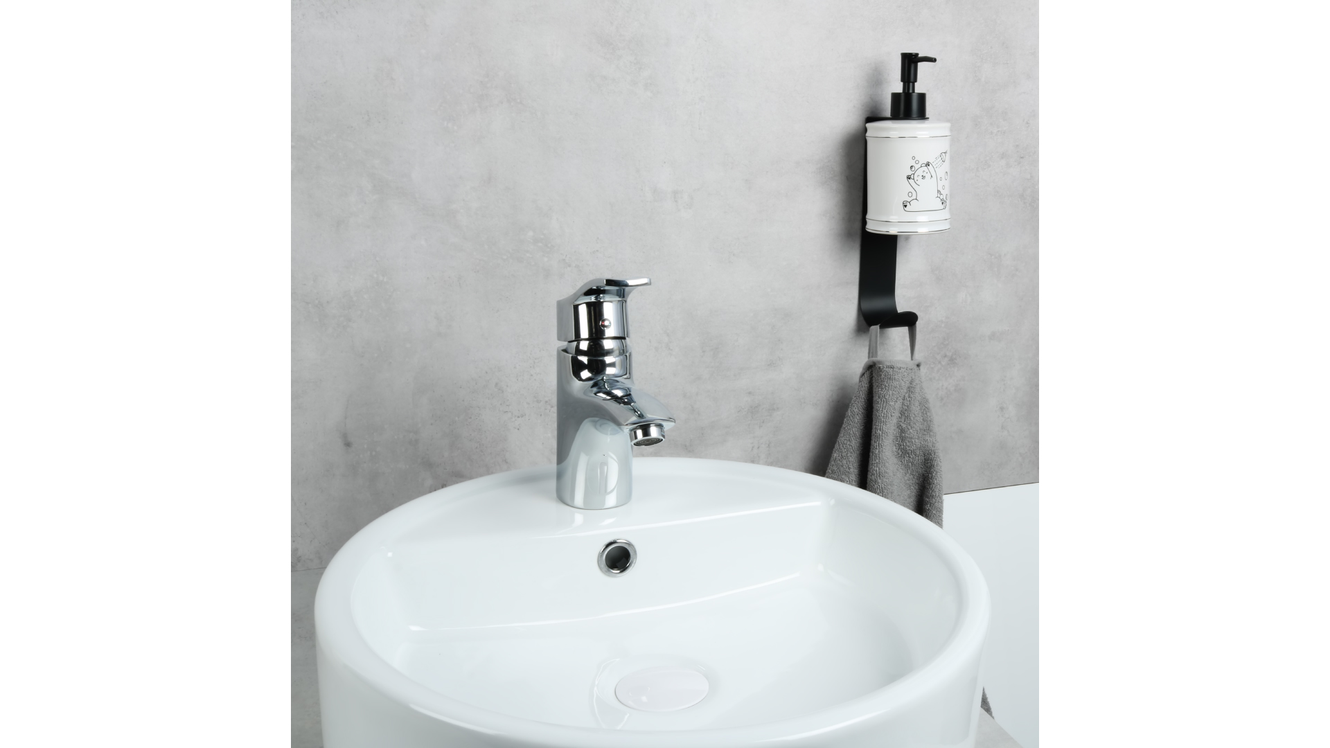 Держатель для дозатора с крючком, черный (FIXSEN Practica (FX-800A)