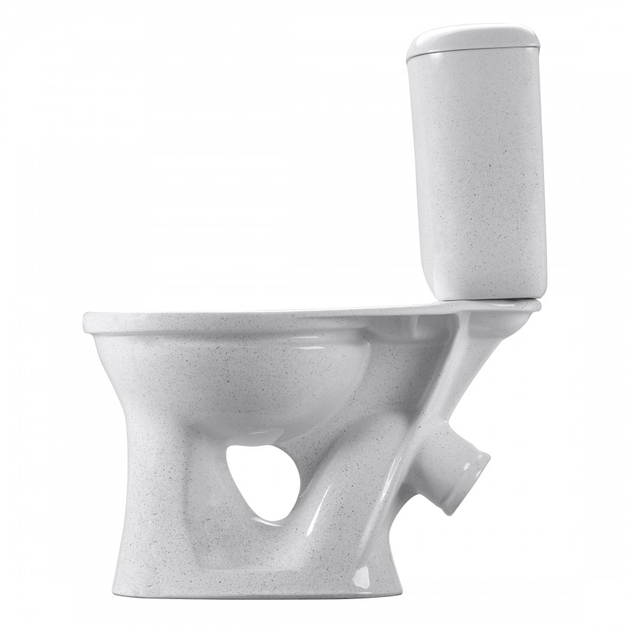 Унитаз-компакт Виктория косой выпуск, н/п., кноп. арматурой и сиденьем полипропилен, крап на белом S Унитаз-компакт Виктория косой выпуск, н/п., кноп. арматурой и сиденьем полипропилен, крап на белом S