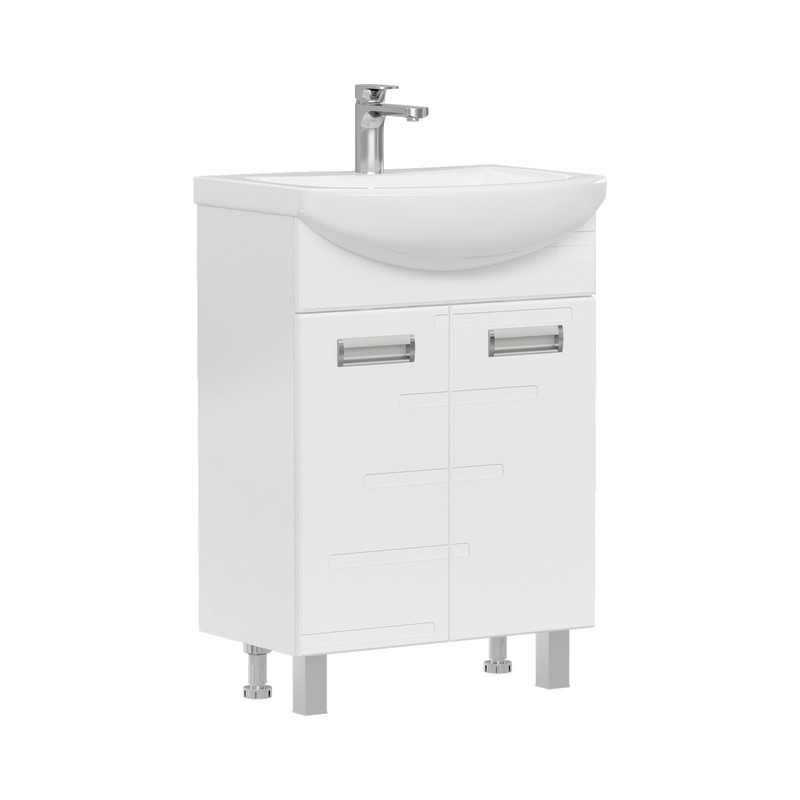 Тумба Joli 60, напольная, 2 дв., белая (под раковину Балтика 60), VOLNA