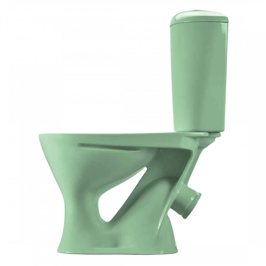 Унитаз-компакт "Версия" наклонный выпуск, с кнопочной арматурой и сиденьем, салатовый  SANTERI Унитаз-компакт "Версия" наклонный выпуск, с кнопочной арматурой и сиденьем, салатовый  SANTERI