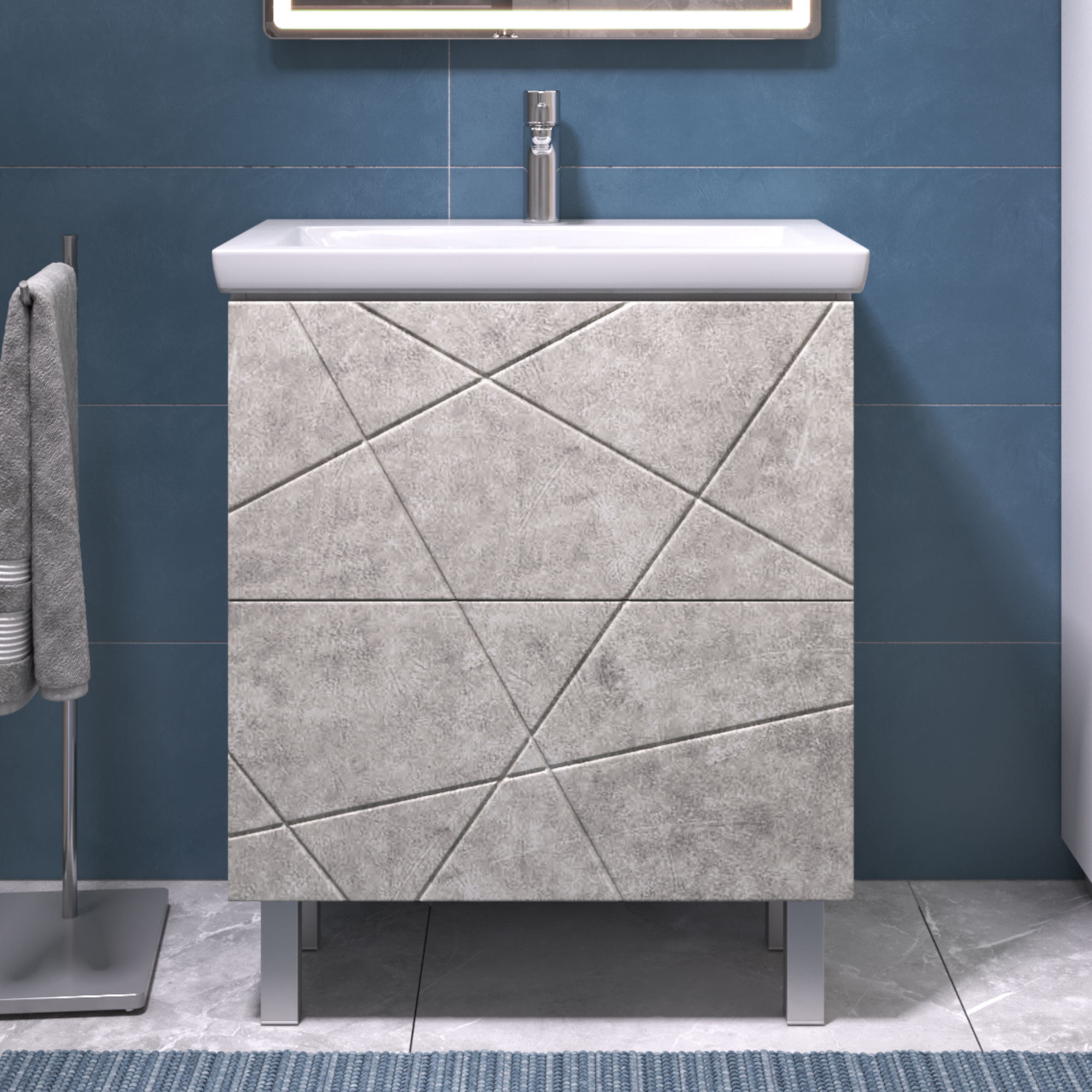 Тумба под раковину VIGO Geometry 70 напольная бетон (016 бетон)