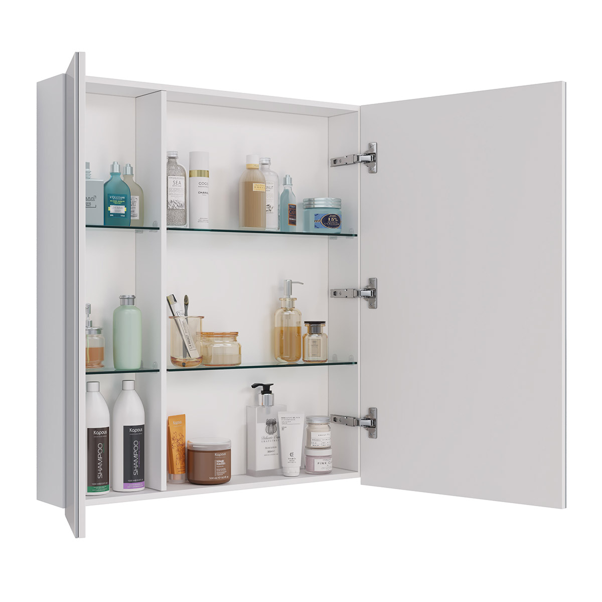 Шкаф зеркальный Lemark UNIVERSAL 70х80 см 2-х дверный, цвет корпуса: Белый глянец Шкаф зеркальный Lemark UNIVERSAL 70х80 см 2-х дверный, цвет корпуса: Белый глянец