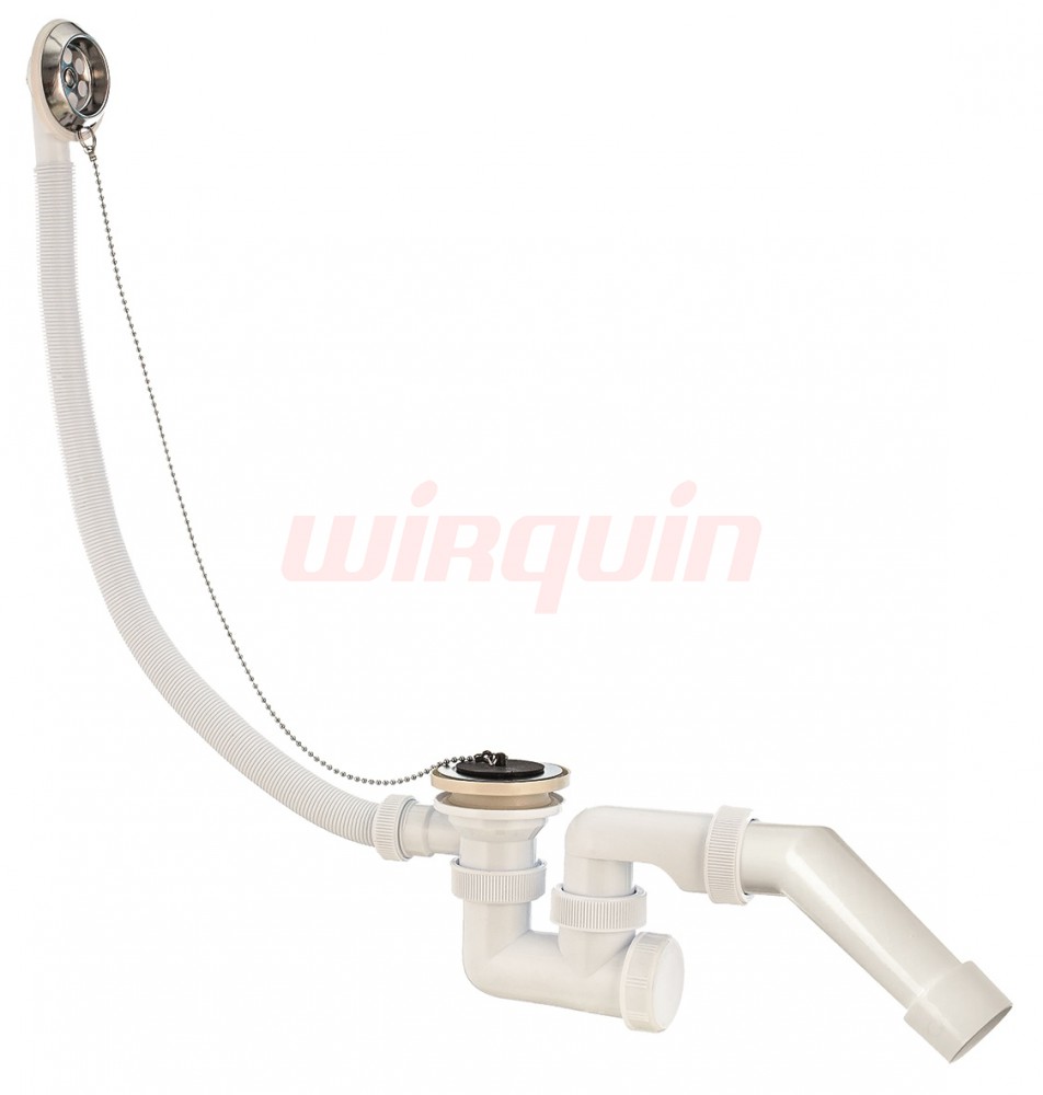 Сифон "Универсал" для ванн 1½ х 40 мм с нержавеющими чашками, перелив L500 мм, с гофротрубой L500 мм