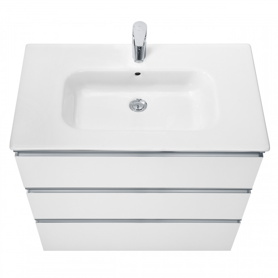 GAP Тумба под раковину GAP 80, белый глянец, 3 ящ., ROCA