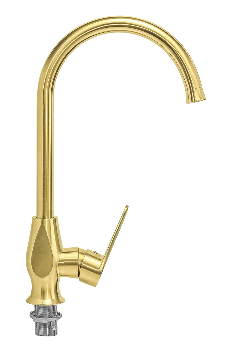 Смеситель для кухни ПРОФСАН ПСМ-303-3 STEEL нержавеющая сталь AISI-304 тип См-МОЦБА Золото