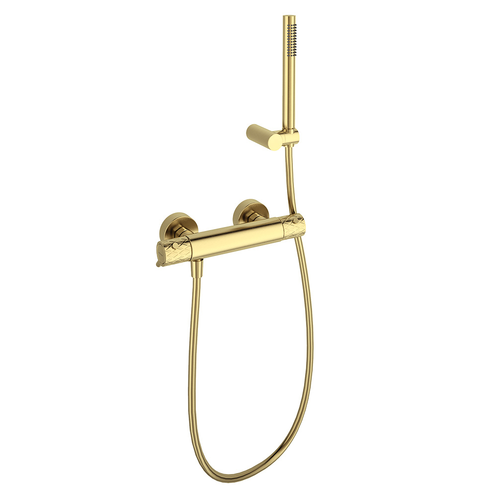 Термостатический смеситель для душа наружнего монтажа с душевым комплектом ODISEA JOYA 593401DOC зол