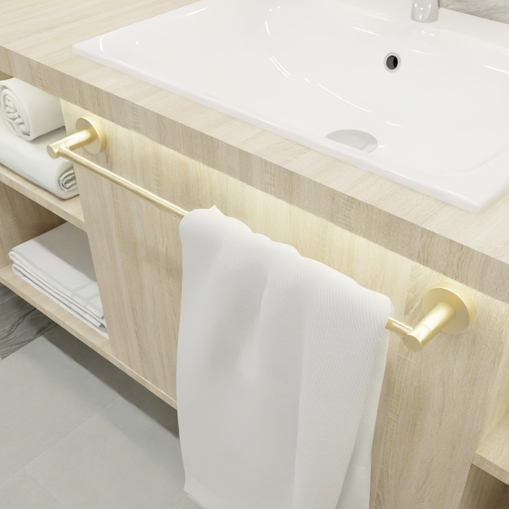 Полотенцедержатель трубчатый золото-сатин FIXSEN Comfort Gold (FX-87001)
